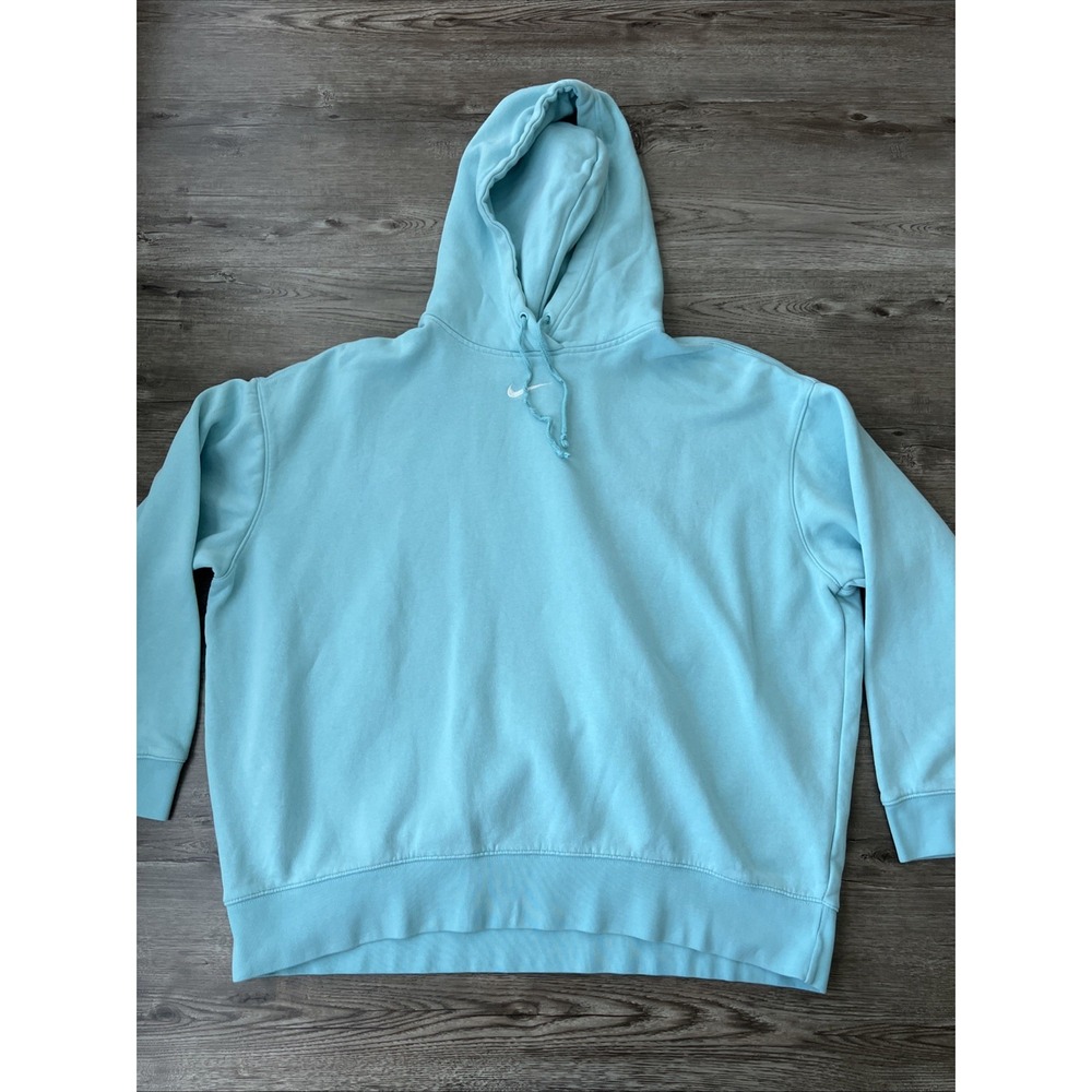Nike Essential Oversized Fleece Hoodie Womens XL Blue Regular Sportswear Classic
